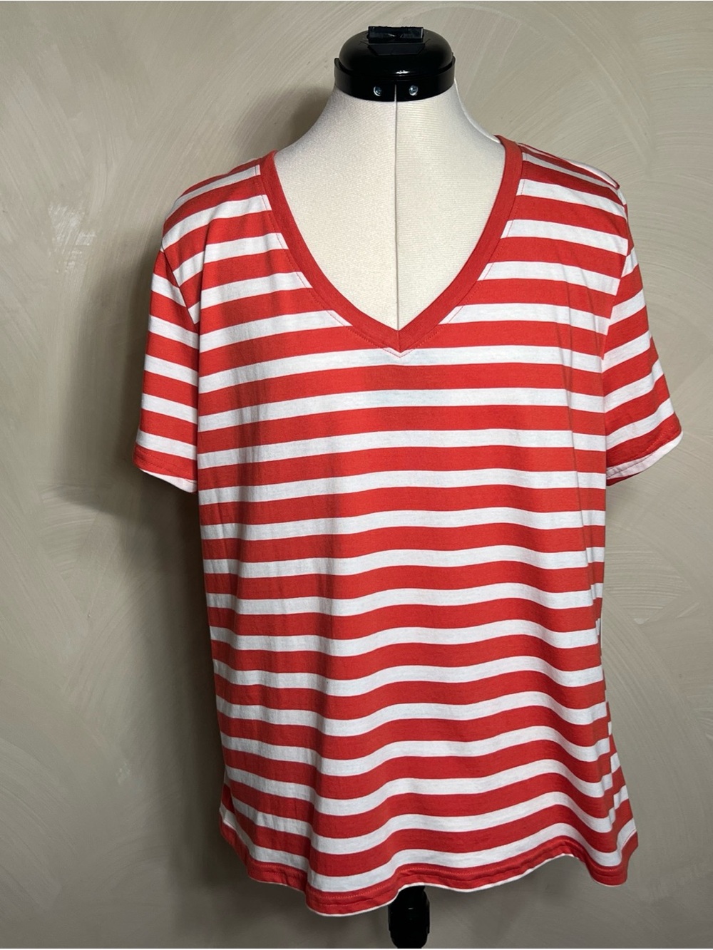 Pact Women's 100% Organic Cotton Palisade Stripe Softspun V-Neck Tee,Casual|Sz:L